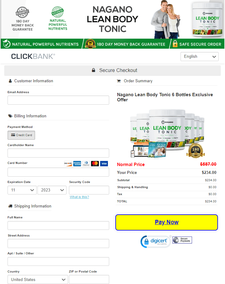 Nagano Tonic order page